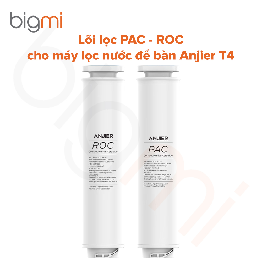 Lõi lọc PAC – ROC cho máy lọc nước để bàn Anjier T4