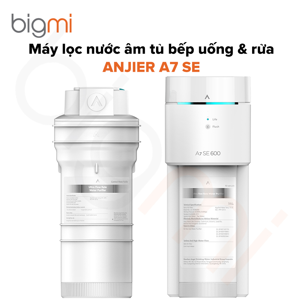 Máy lọc nước âm tủ bếp uống & rửa ANJIER A7 SE – Chính hãng