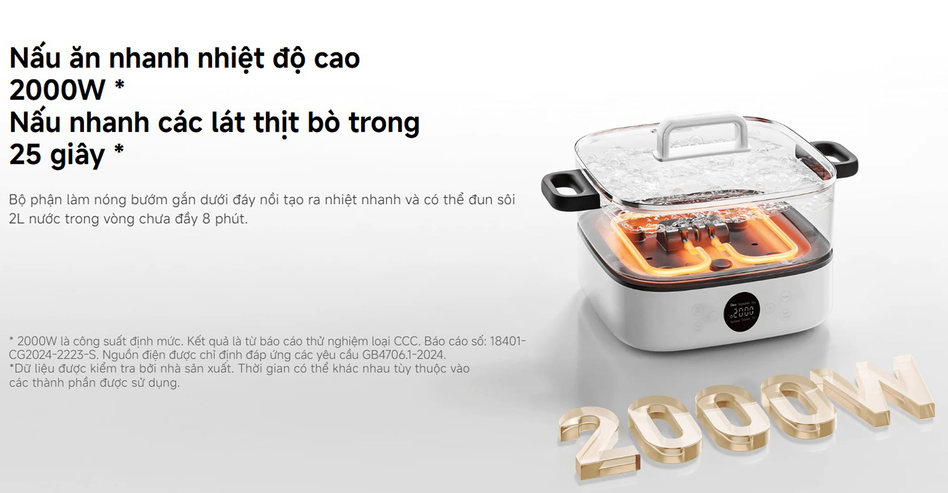 Noi lau dien da nang 6L Xiaomi Multifunctional Hot Pot Cooker MEH01 bigmivn 2